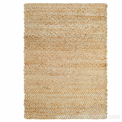 Natural fiber handwoven braided jute area rug